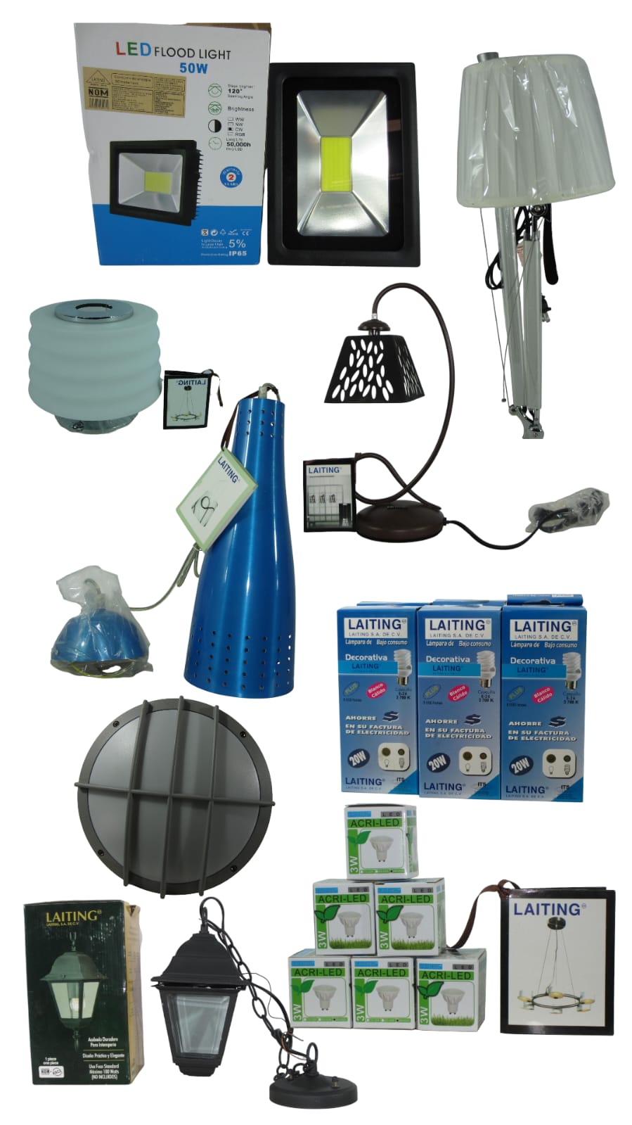 LOTE DE LAMPARAS Y ACCESORIOS DIVERSOS